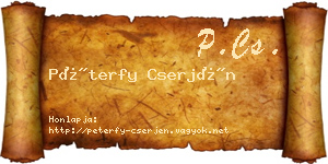 Péterfy Cserjén névjegykártya